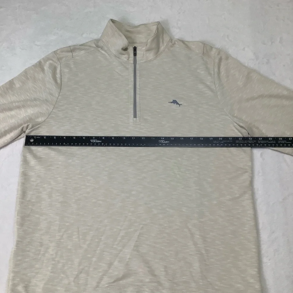 Tommy Bahama Quarter Zip Pullover Sz Large 
Oatmeal Cream - Picture 4 of 7